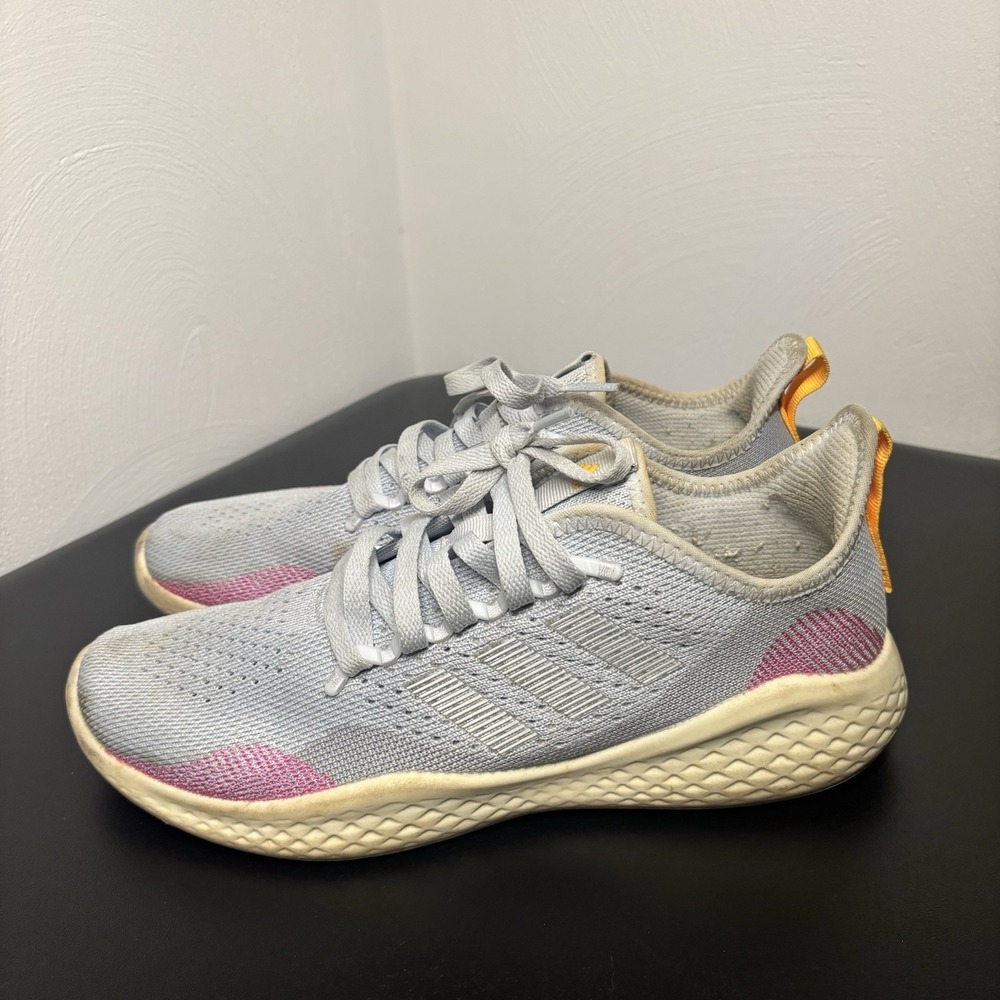 Adidas Women's Fluidflow 2.0 Running Shoe Blue Pink Lace Up Sneaker Size 9